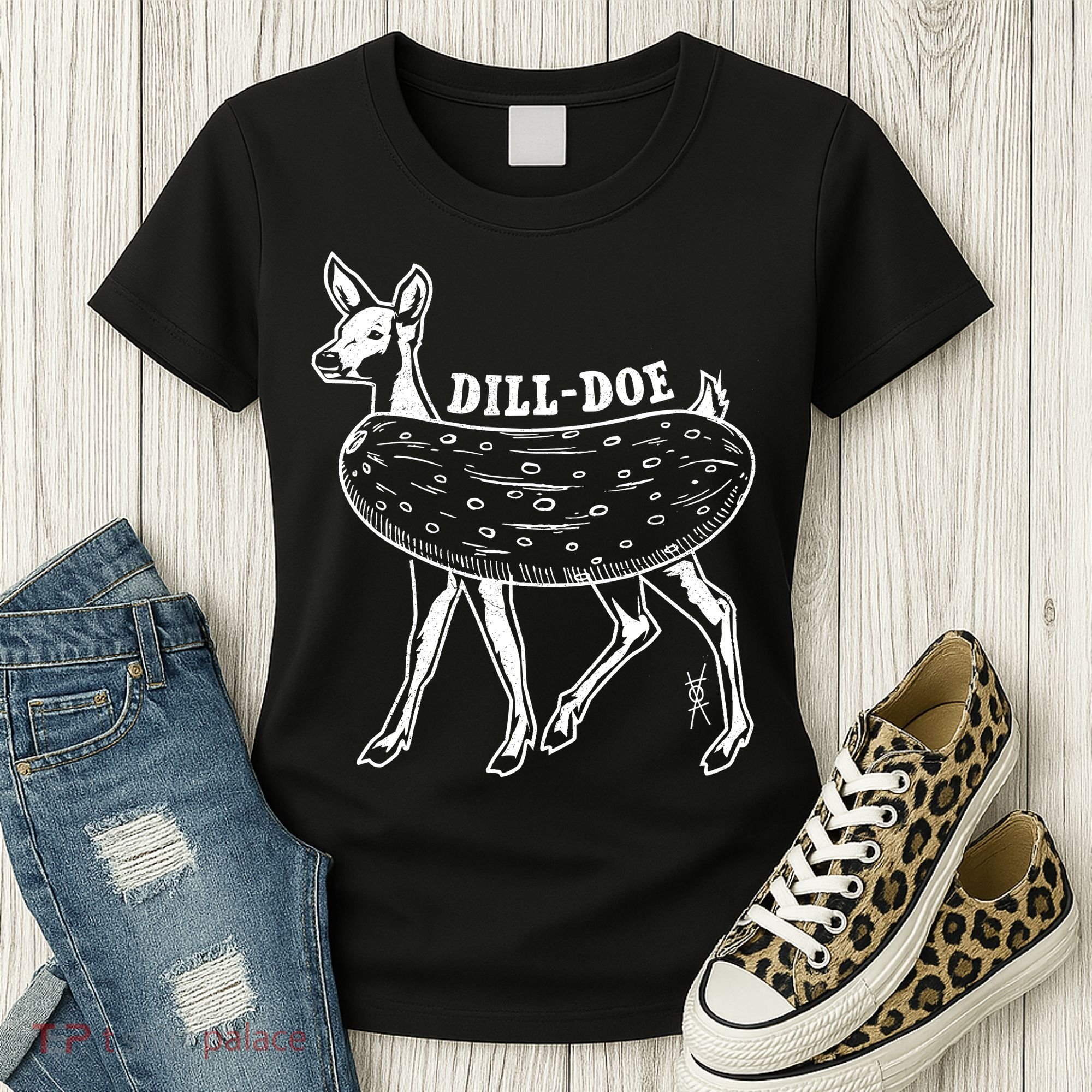 Dill Doe Funny Inappropriate Party Naughty Reindeer She Women's T-Shirt
