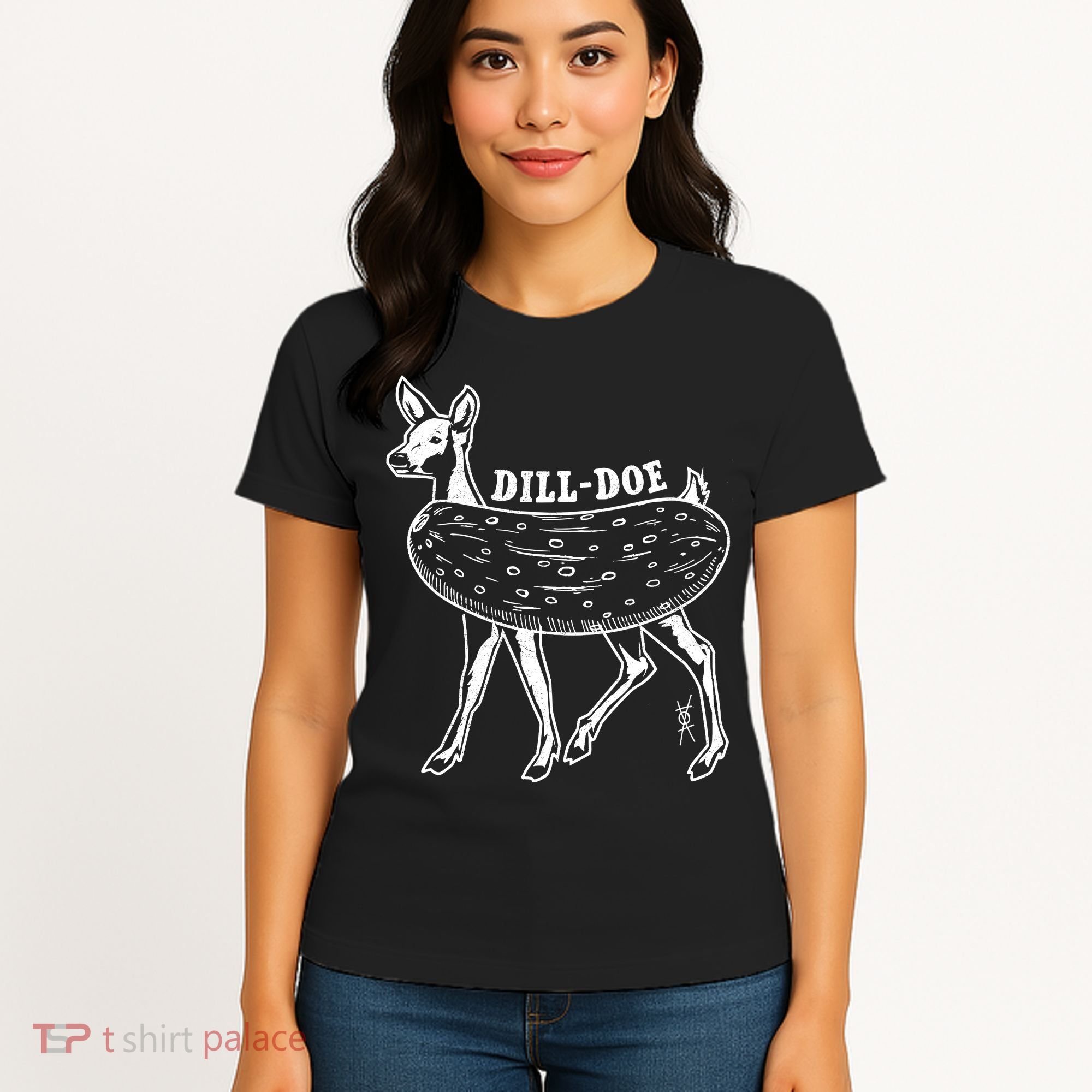 Dill Doe Funny Inappropriate Party Naughty Reindeer She Women's T-Shirt