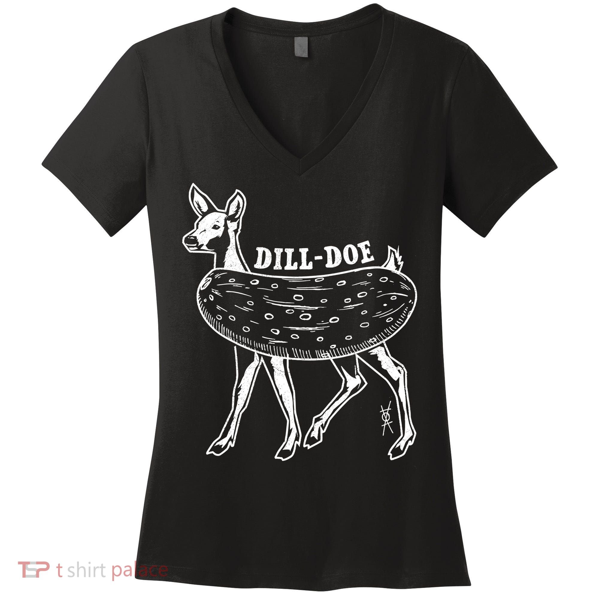 Dill Doe Funny Inappropriate Party Naughty Reindeer She Women's V-Neck T-Shirt
