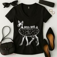 Dill Doe Funny Inappropriate Party Naughty Reindeer She Women's V-Neck T-Shirt thumb 2