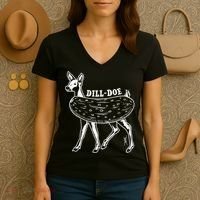 Dill Doe Funny Inappropriate Party Naughty Reindeer She Women's V-Neck T-Shirt thumb 3