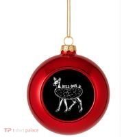 Dill Doe Funny Inappropriate Party Naughty Reindeer She Plastic Christmas Ball Ornament thumb 0