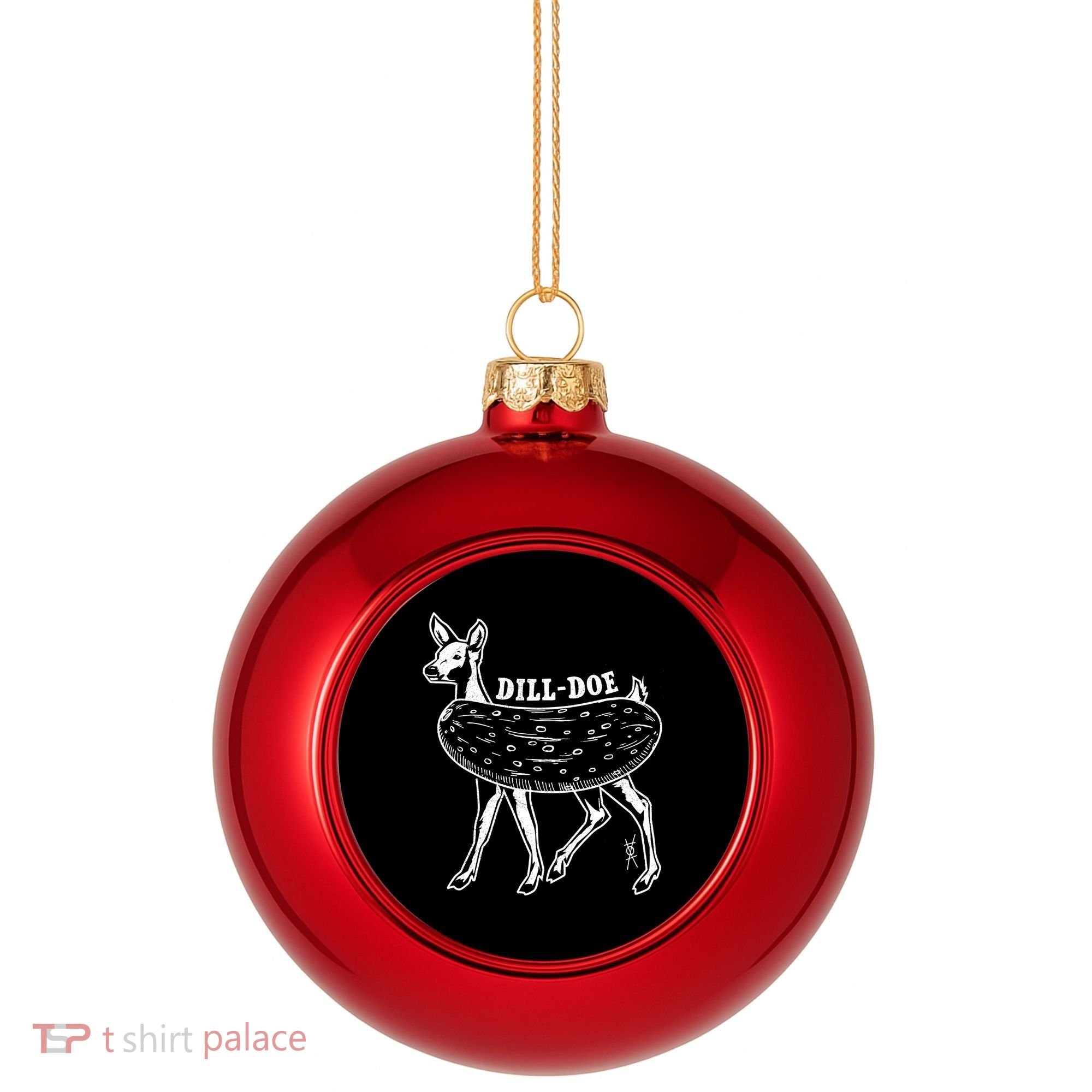 Dill Doe Funny Inappropriate Party Naughty Reindeer She Plastic Christmas Ball Ornament