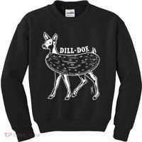 Dill Doe Funny Inappropriate Party Naughty Reindeer She Kids Sweatshirt thumb 0