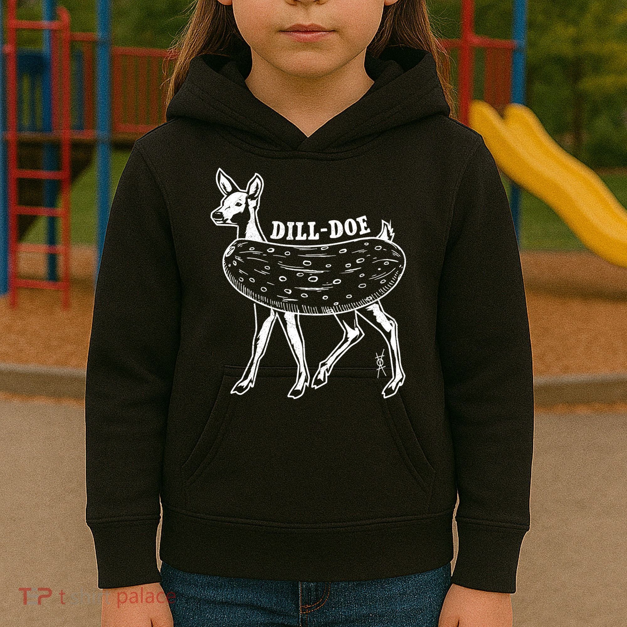 Dill Doe Funny Inappropriate Party Naughty Reindeer She Kids Hoodie