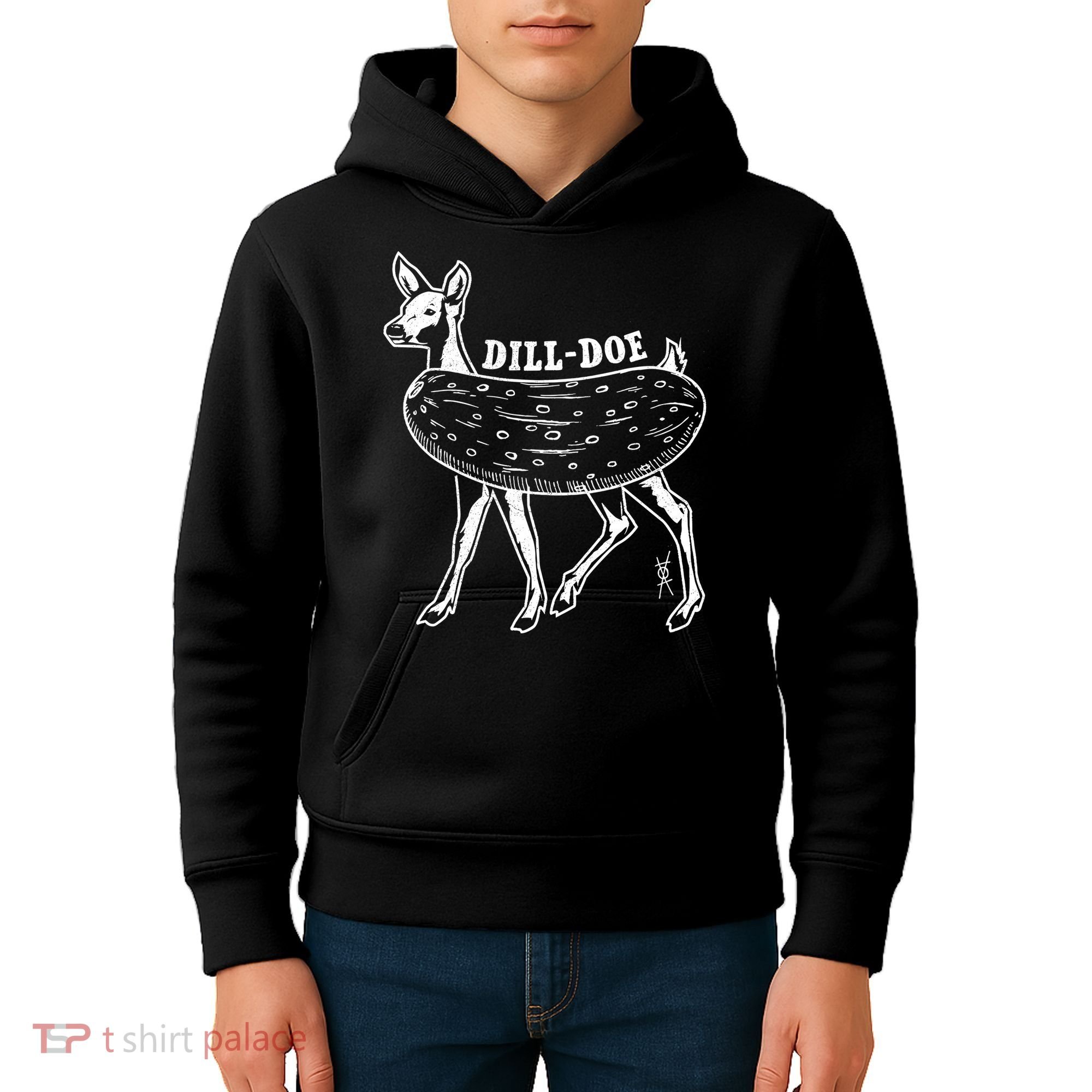 Dill Doe Funny Inappropriate Party Naughty Reindeer She Kids Hoodie