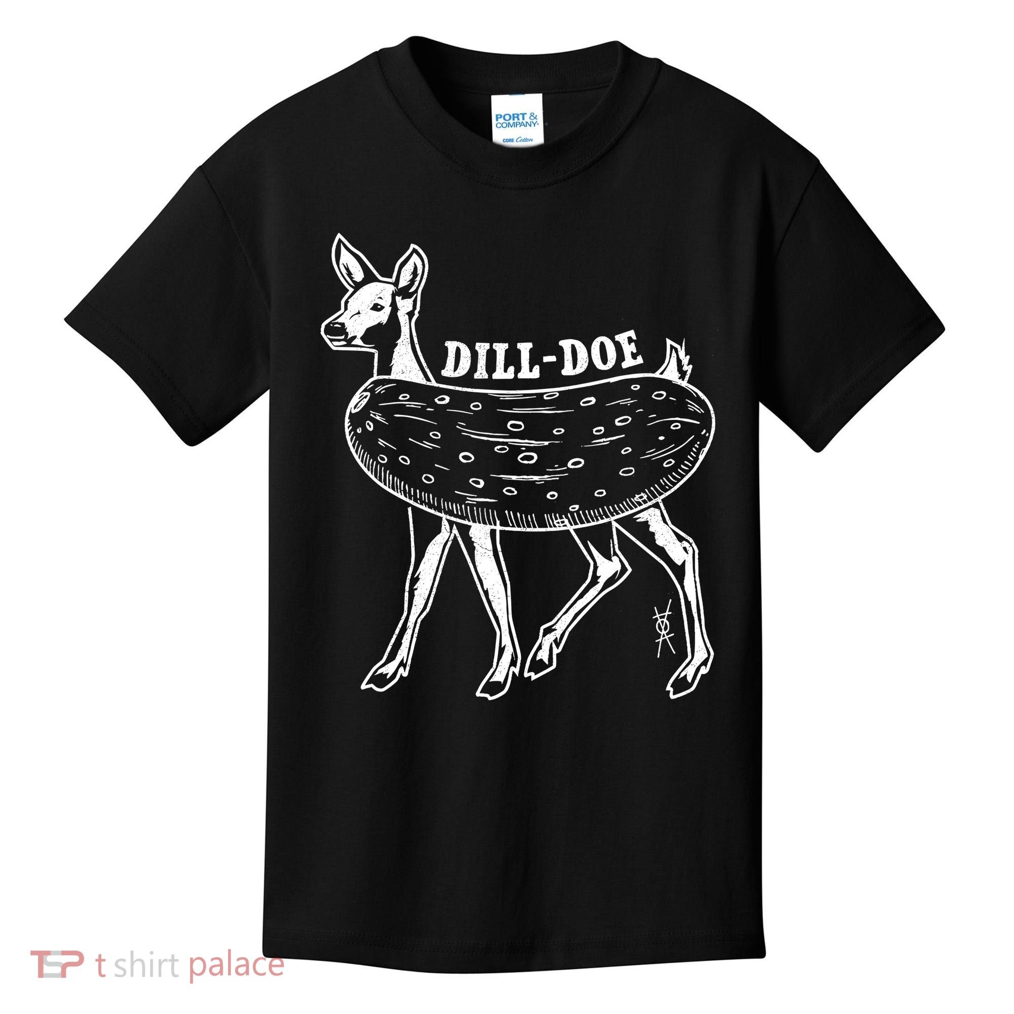 Dill Doe Funny Inappropriate Party Naughty Reindeer She Kids T-Shirt