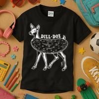 Dill Doe Funny Inappropriate Party Naughty Reindeer She Kids T-Shirt thumb 3