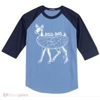 Dill Doe Funny Inappropriate Party Naughty Reindeer She Raglan Baseball Sleeve Shirt thumb 0