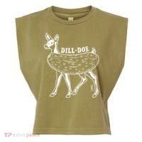 Dill Doe Funny Inappropriate Party Naughty Reindeer She Garment-Dyed Women's Muscle Tee thumb 0