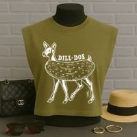 Dill Doe Funny Inappropriate Party Naughty Reindeer She Garment-Dyed Women's Muscle Tee thumb 3