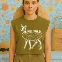 Dill Doe Funny Inappropriate Party Naughty Reindeer She Garment-Dyed Women's Muscle Tee thumb 4