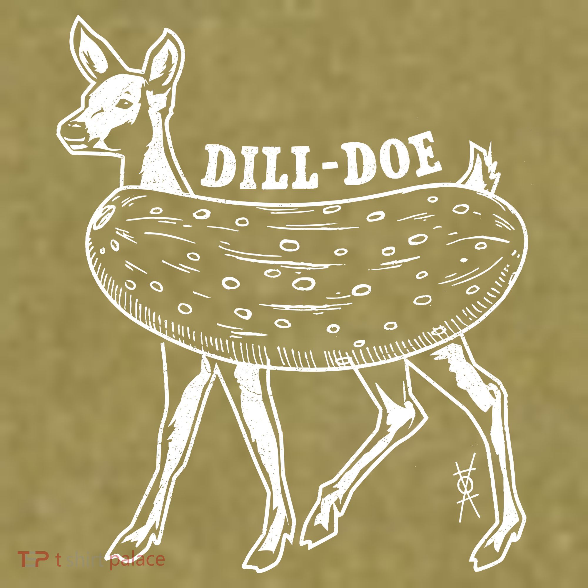 Dill Doe Funny Inappropriate Party Naughty Reindeer She Garment-Dyed Women's Muscle Tee