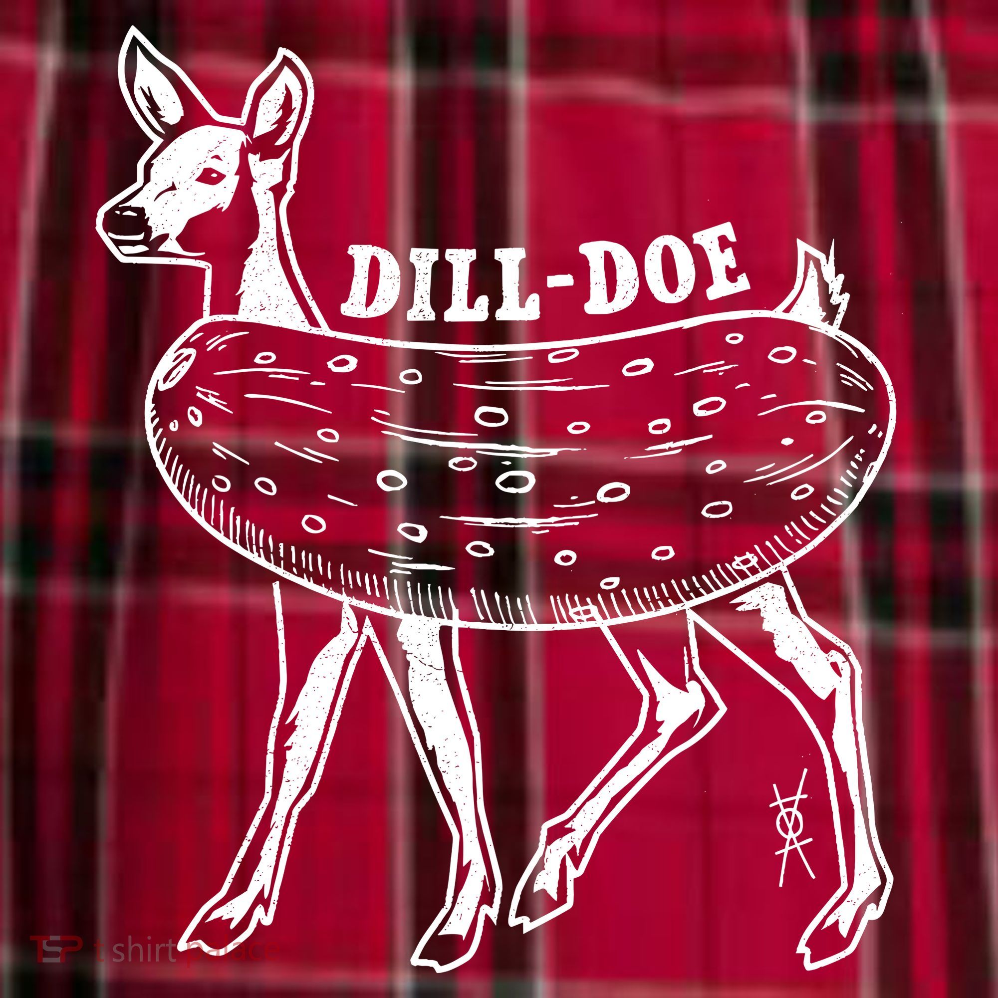 Dill Doe Funny Inappropriate Party Naughty Reindeer She Men's Flannel Plaid Pajama Pants