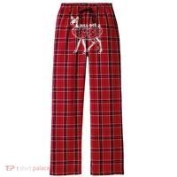 Dill Doe Funny Inappropriate Party Naughty Reindeer She Women's Flannel Plaid Pajama Pants thumb 0