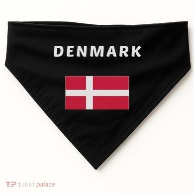 Denmark Danish Flag Souvenir Gift Copenhagen USA-Made Doggie Bandana
