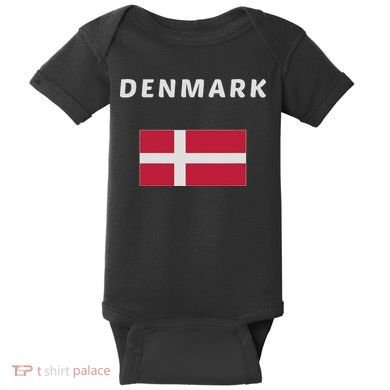 Denmark Danish Flag Souvenir Gift Copenhagen Baby Bodysuit
