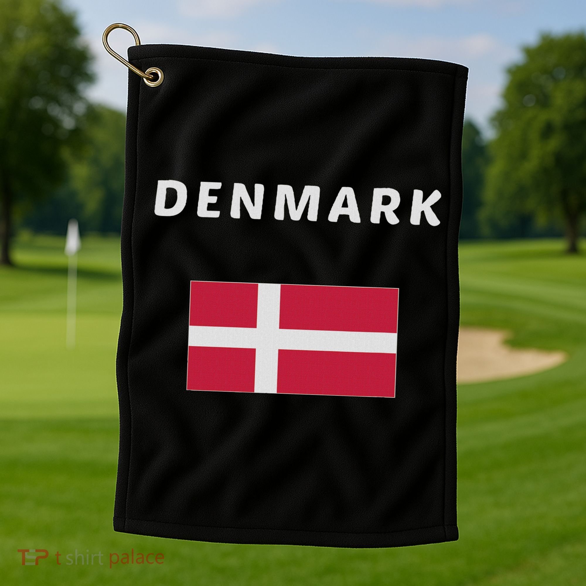 Denmark Danish Flag Souvenir Gift Copenhagen Golf Towel