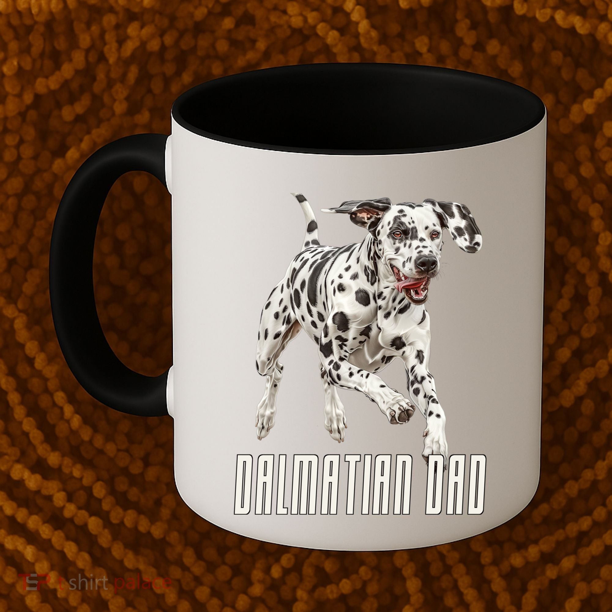Dalmatian Dad Father Parent Dal Dog Running Cute Adorable Cute Gift Coffee Mug