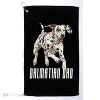 Dalmatian Dad Father Parent Dal Dog Running Cute Adorable Cute Gift Golf Towel thumb 0