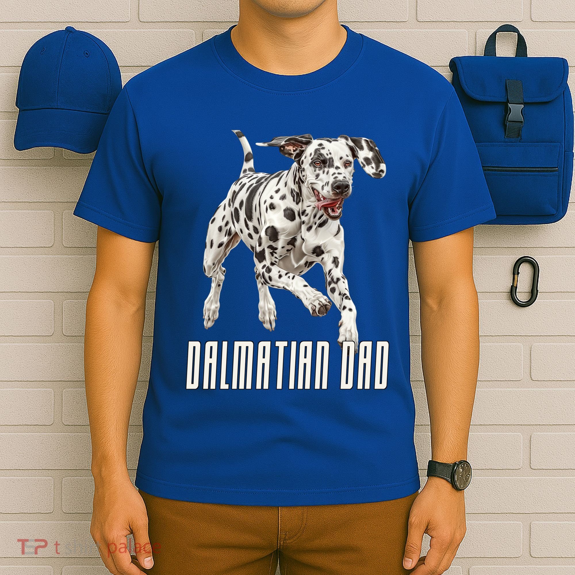 Dalmatian Dad Father Parent Dal Dog Running Cute Adorable Cute Gift T-Shirt