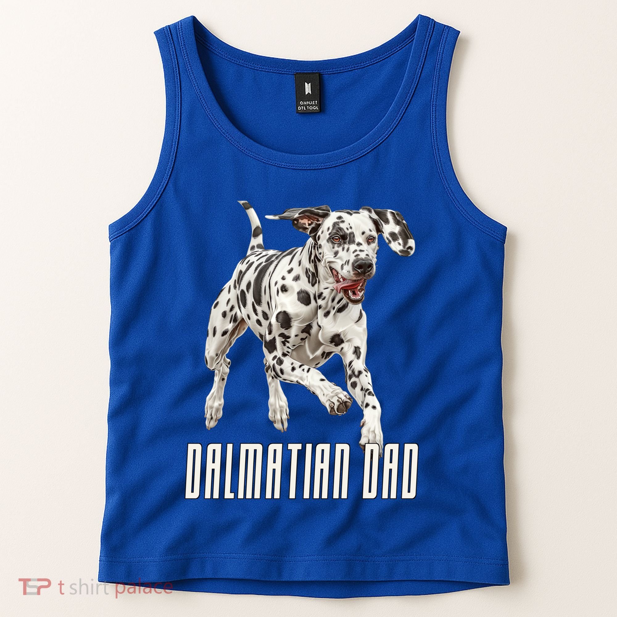 Dalmatian Dad Father Parent Dal Dog Running Cute Adorable Cute Gift Tank Top