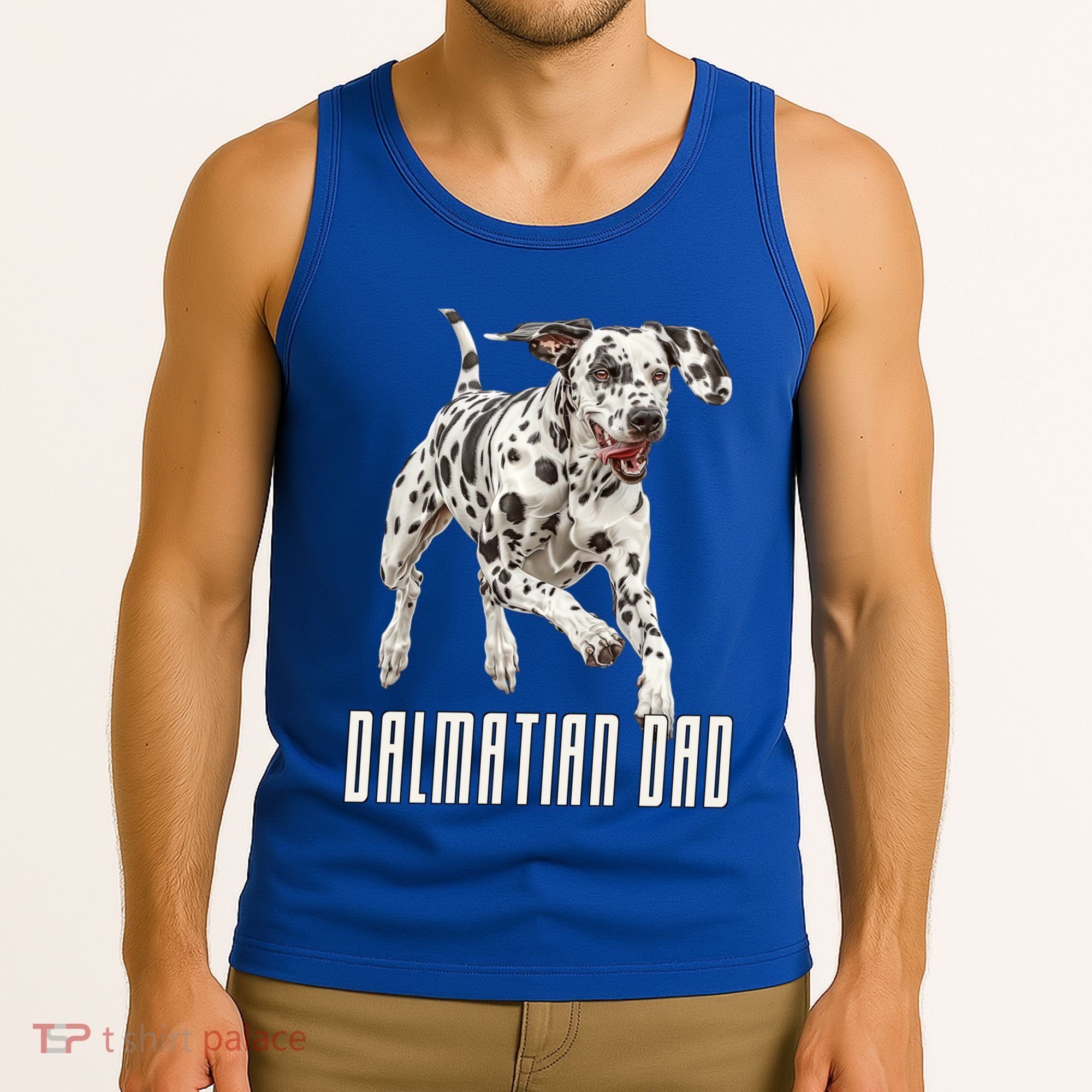 Dalmatian Dad Father Parent Dal Dog Running Cute Adorable Cute Gift Tank Top