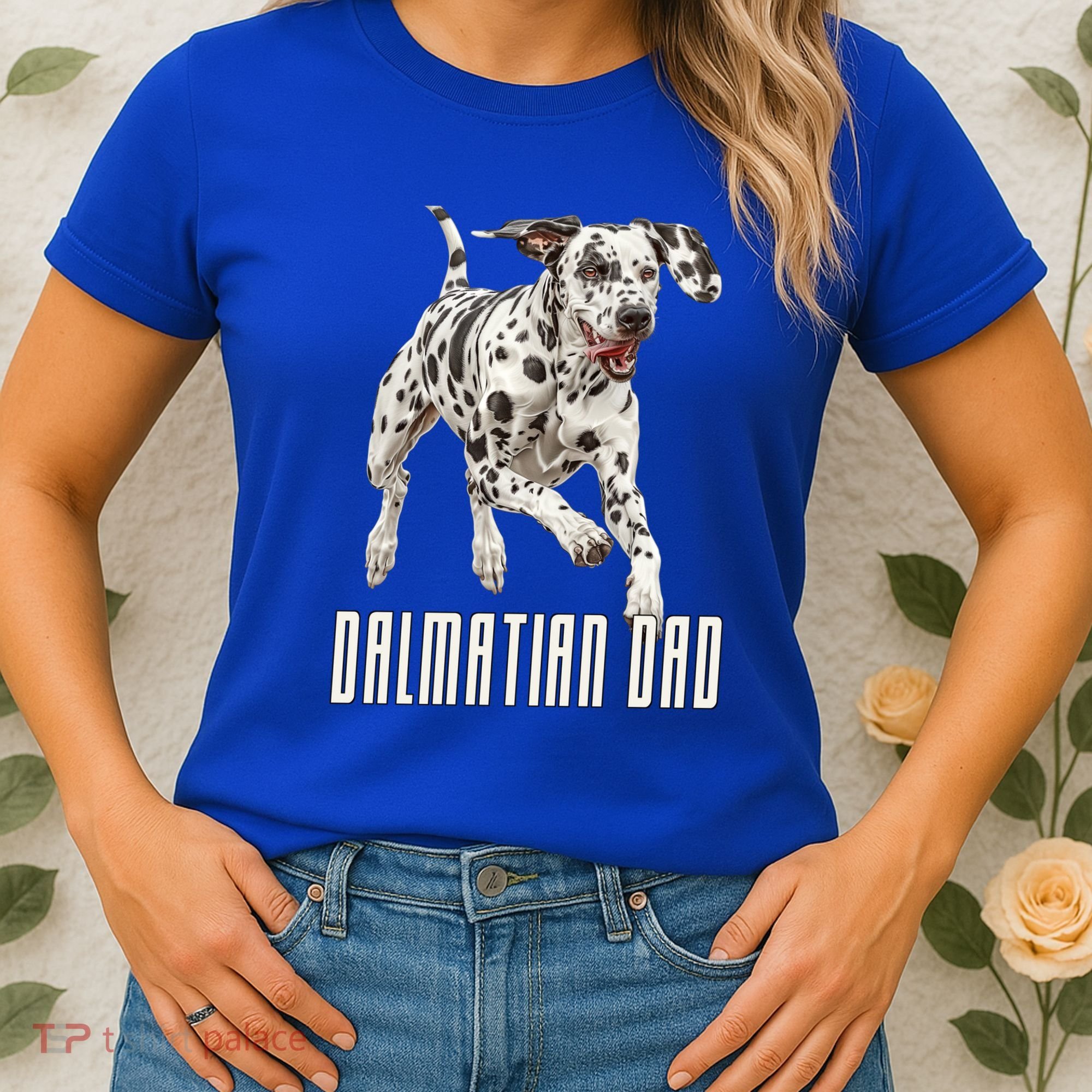 Dalmatian Dad Father Parent Dal Dog Running Cute Adorable Cute Gift Women's T-Shirt