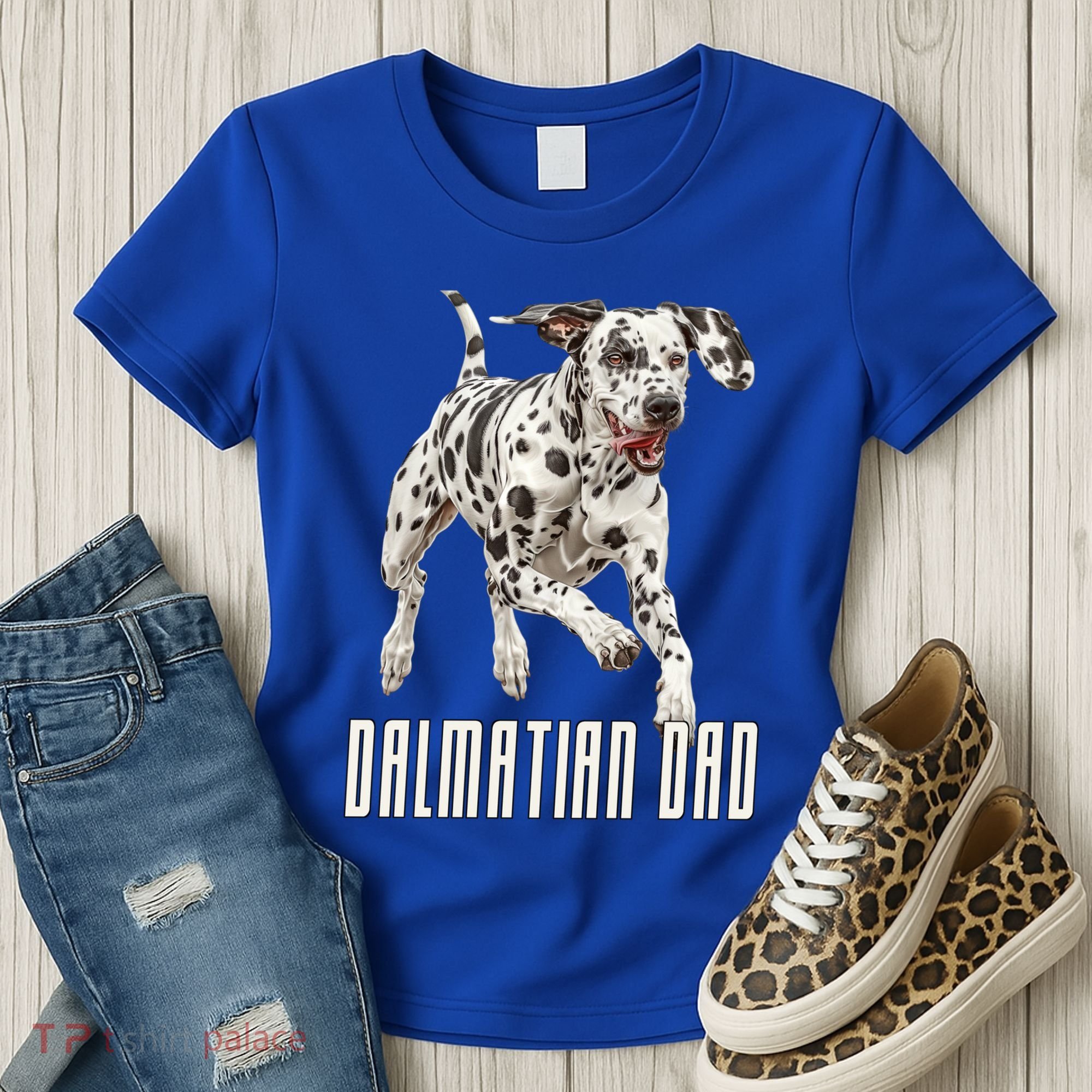 Dalmatian Dad Father Parent Dal Dog Running Cute Adorable Cute Gift Women's T-Shirt