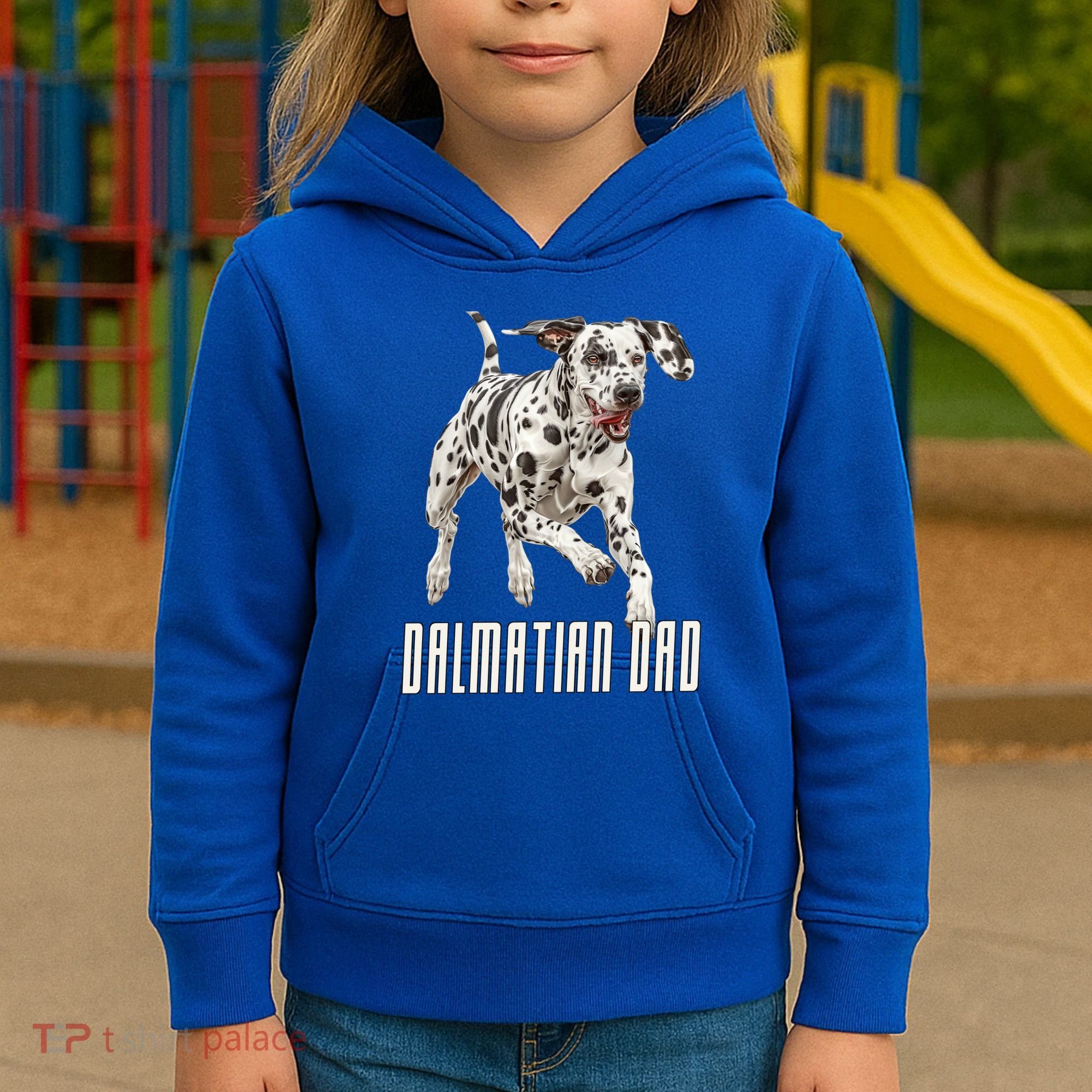 Dalmatian Dad Father Parent Dal Dog Running Cute Adorable Cute Gift Kids Hoodie