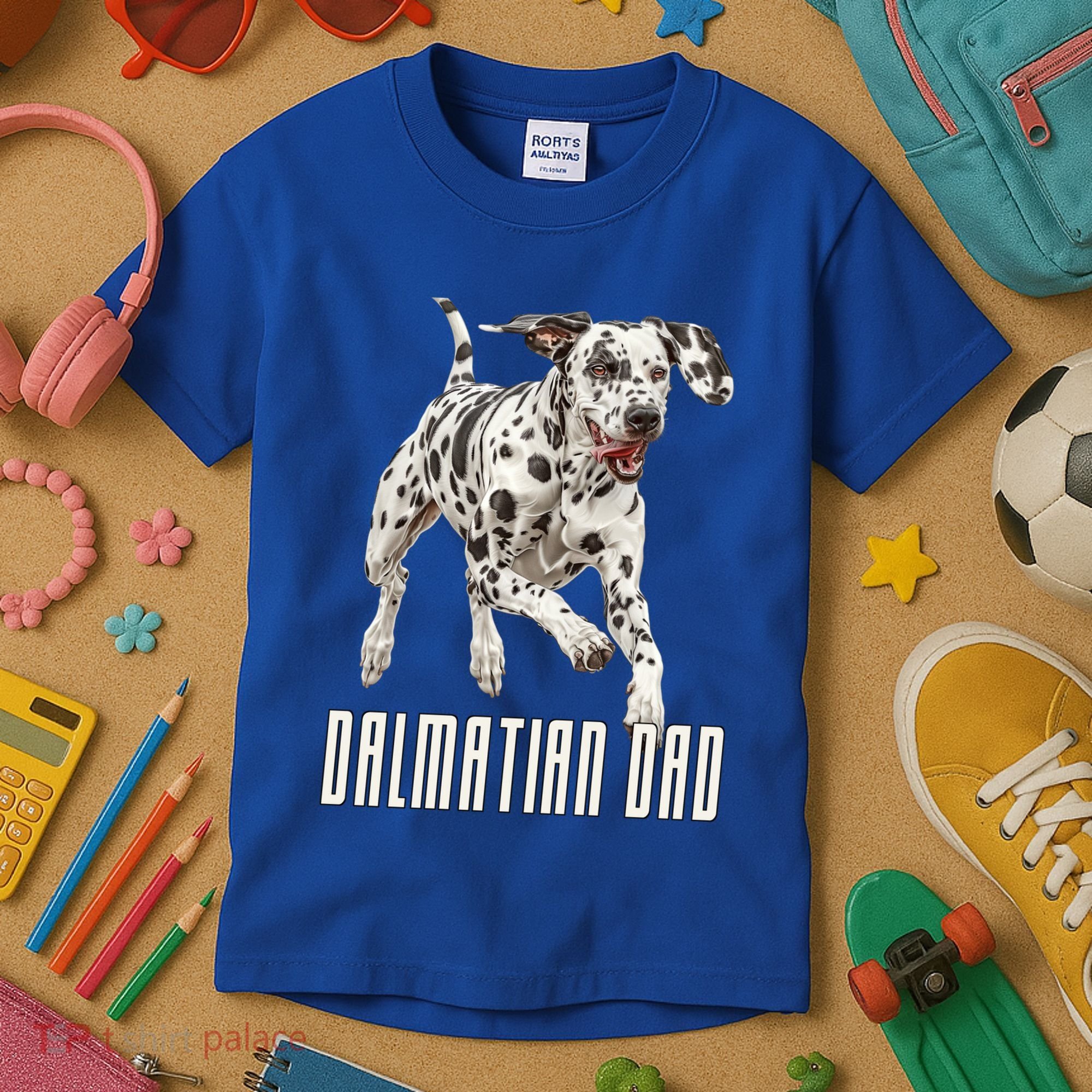 Dalmatian Dad Father Parent Dal Dog Running Cute Adorable Cute Gift Kids T-Shirt