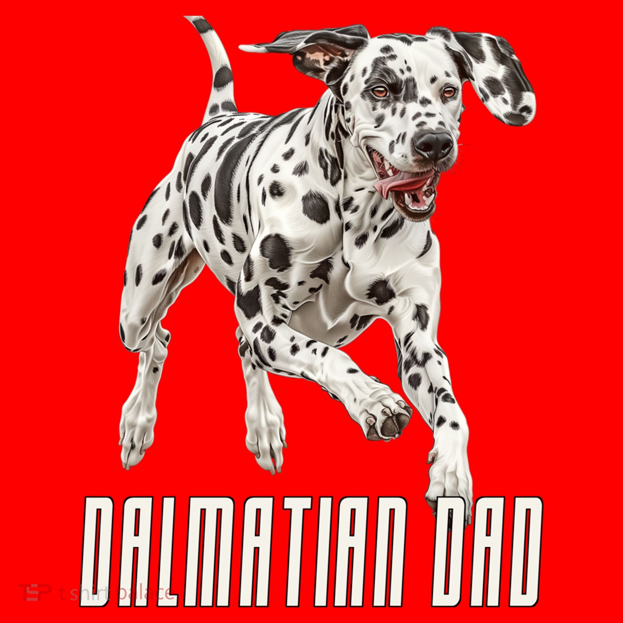 Dalmatian Dad Father Parent Dal Dog Running Cute Adorable Cute Gift Santa Hat