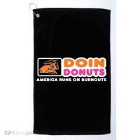 Doin Donuts Funny Burnout Racing Car Enthusiast Golf Towel thumb 0
