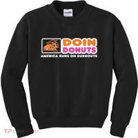 Doin Donuts Funny Burnout Racing Car Enthusiast Kids Sweatshirt thumb 0