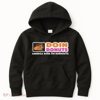 Doin Donuts Funny Burnout Racing Car Enthusiast Kids Hoodie thumb 0