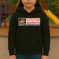 Doin Donuts Funny Burnout Racing Car Enthusiast Kids Hoodie thumb 3
