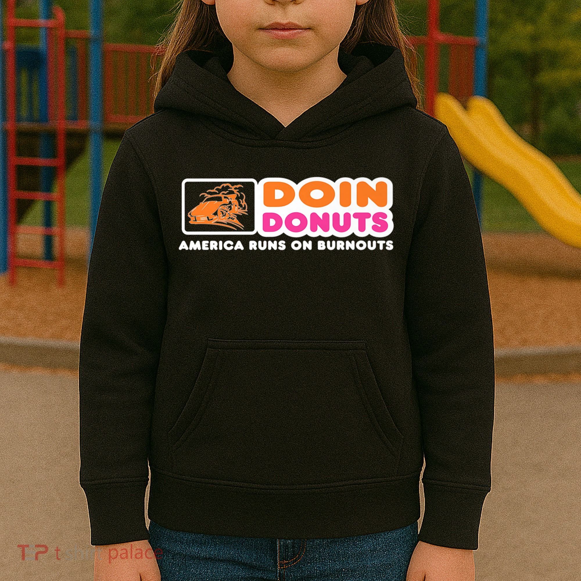 Doin Donuts Funny Burnout Racing Car Enthusiast Kids Hoodie