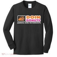 Doin Donuts Funny Burnout Racing Car Enthusiast Kids Long Sleeve Shirt thumb 0