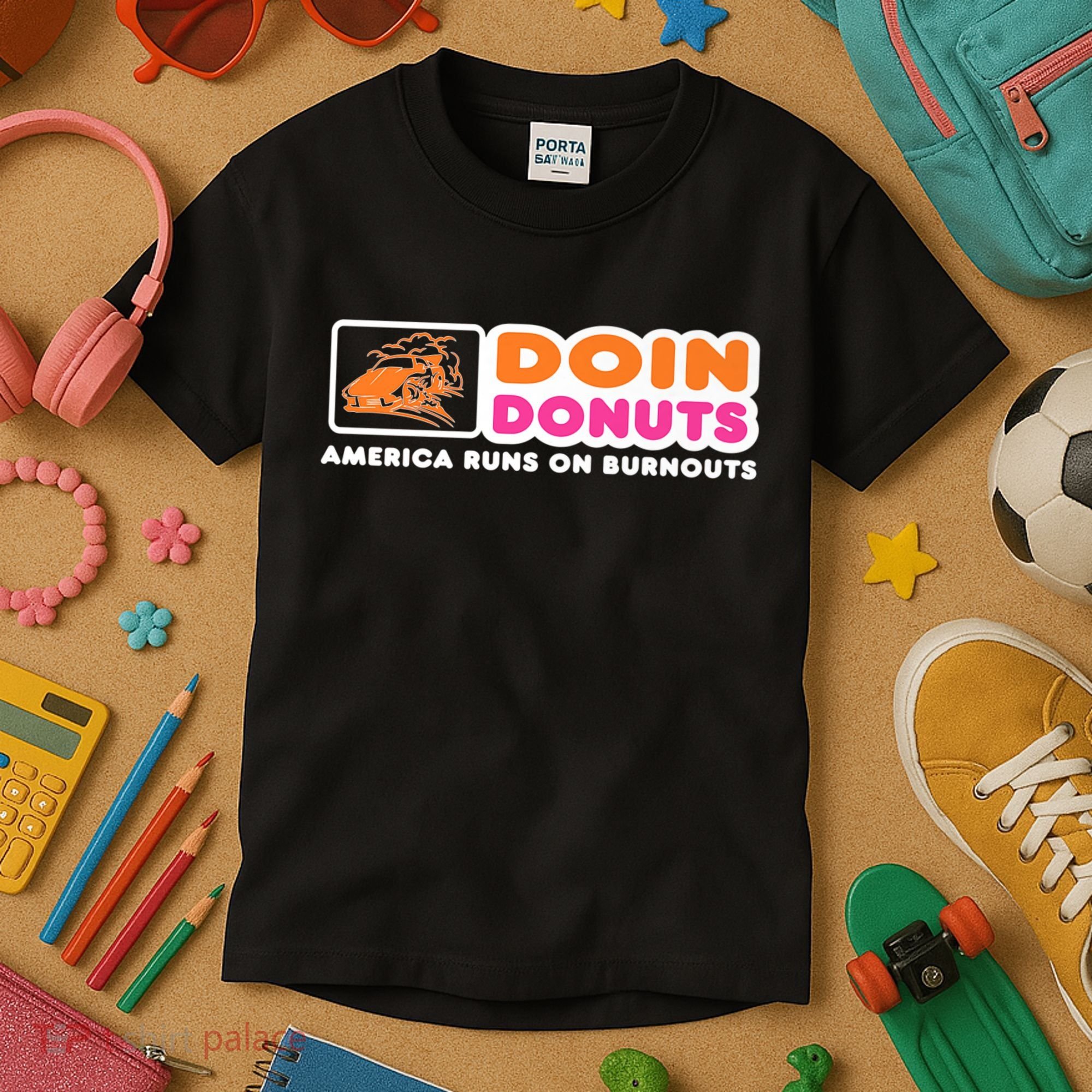 Doin Donuts Funny Burnout Racing Car Enthusiast Kids T-Shirt