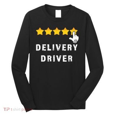 Delivery Driver Five Star Food Dash Grub Grocery Long Sleeve Shirt