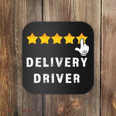 Delivery Driver Five Star Food Dash Grub Grocery Coaster