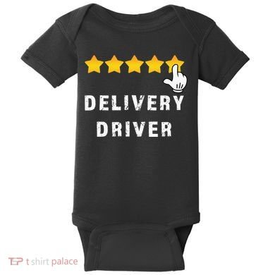 Delivery Driver Five Star Food Dash Grub Grocery Baby Bodysuit