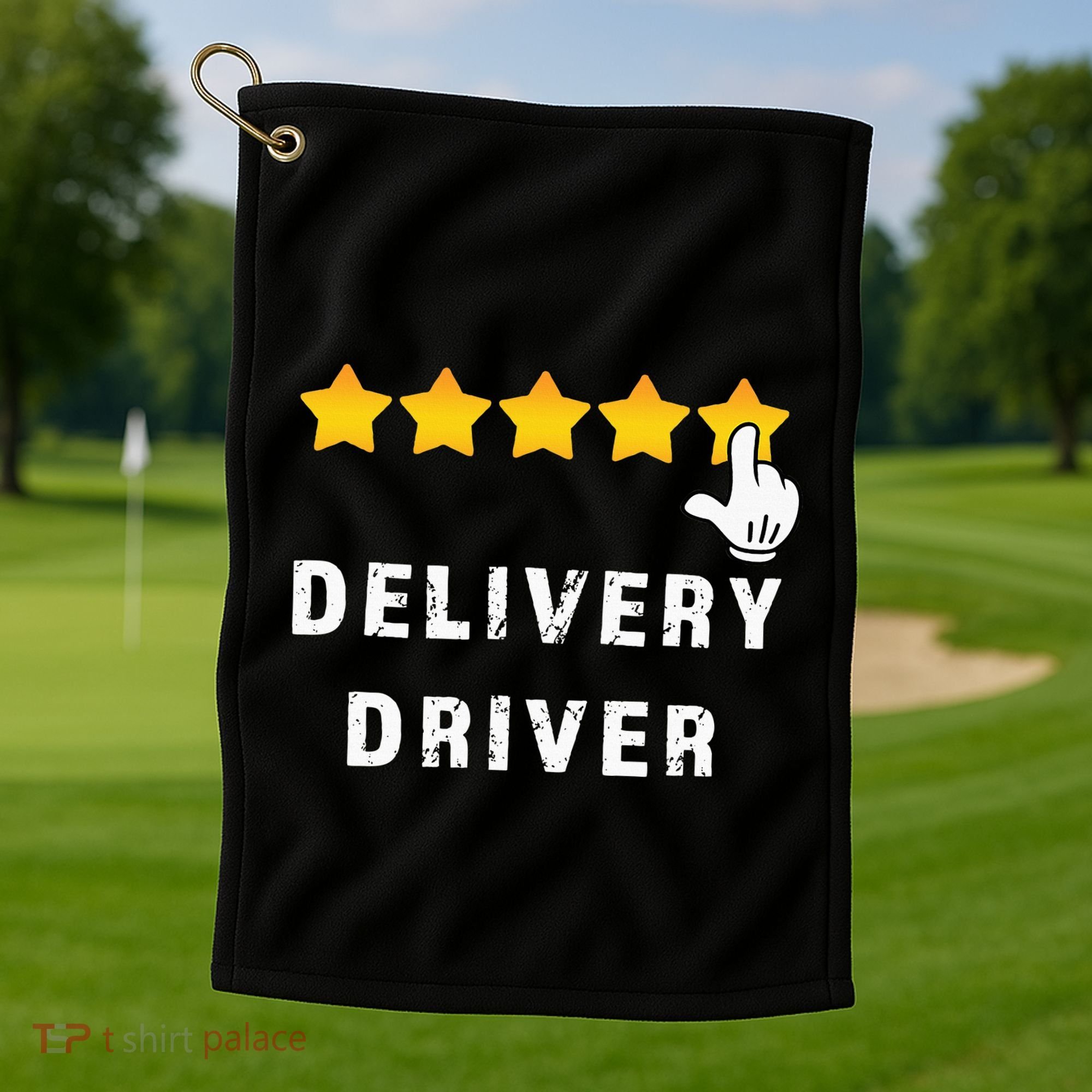 Delivery Driver Five Star Food Dash Grub Grocery Golf Towel