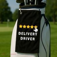 Delivery Driver Five Star Food Dash Grub Grocery Golf Towel thumb 2