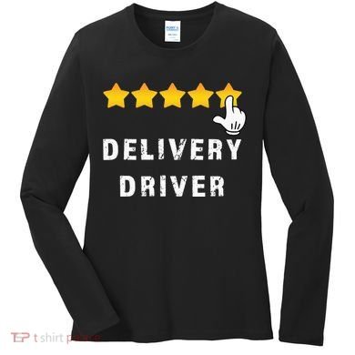 Delivery Driver Five Star Food Dash Grub Grocery Women's Long Sleeve Shirt