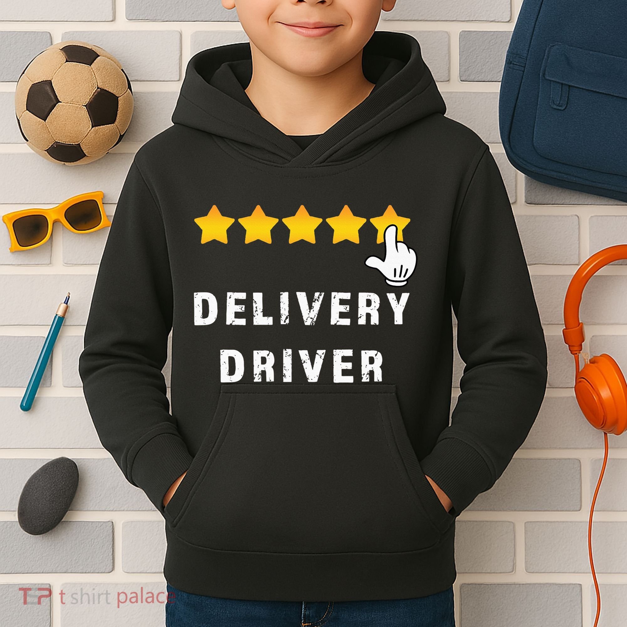 Delivery Driver Five Star Food Dash Grub Grocery Kids Hoodie