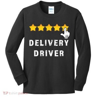Delivery Driver Five Star Food Dash Grub Grocery Kids Long Sleeve Shirt