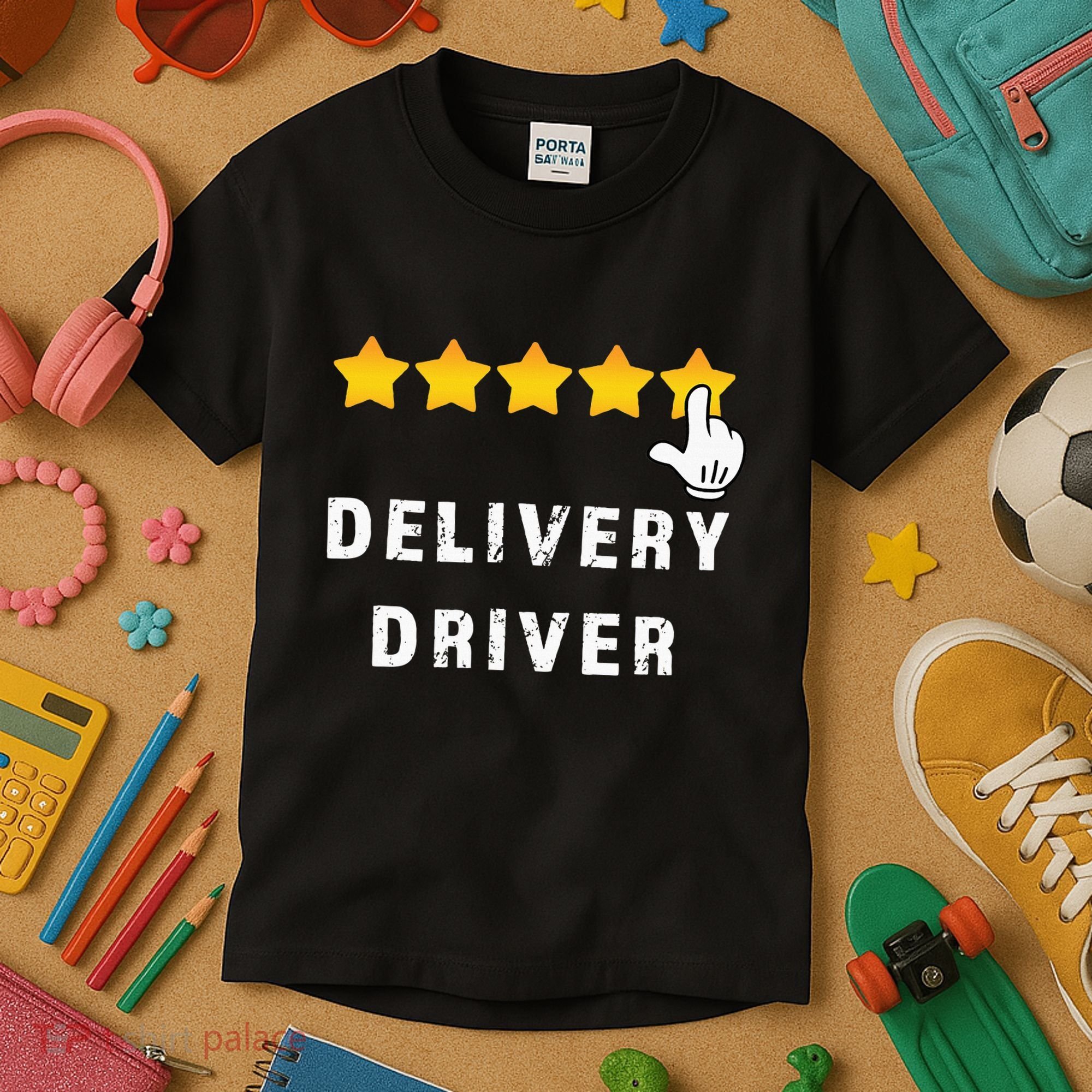 Delivery Driver Five Star Food Dash Grub Grocery Kids T-Shirt