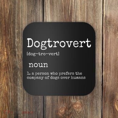 Dogtrovert Definition Funny Dog S Coaster