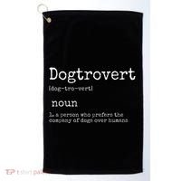 Dogtrovert Definition Funny Dog S Golf Towel thumb 0